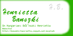 henrietta banszki business card